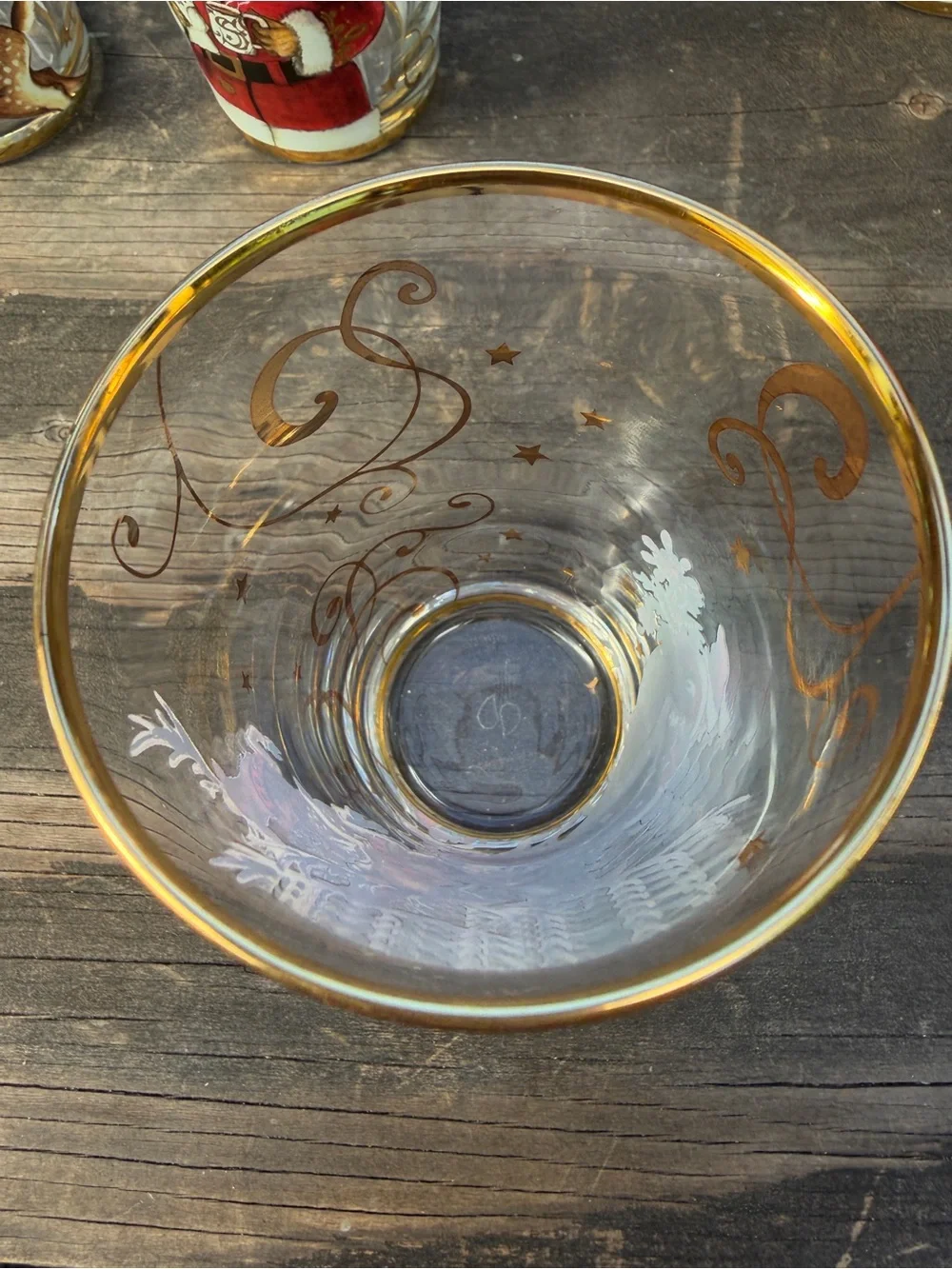 Williams Sonoma Twas the Night before Christmas 24 k Gold accents tumblers